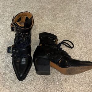 Chloe Black Lace Up Boots